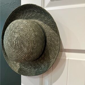 Betmar Olive Green Woven Straw Hat with Band